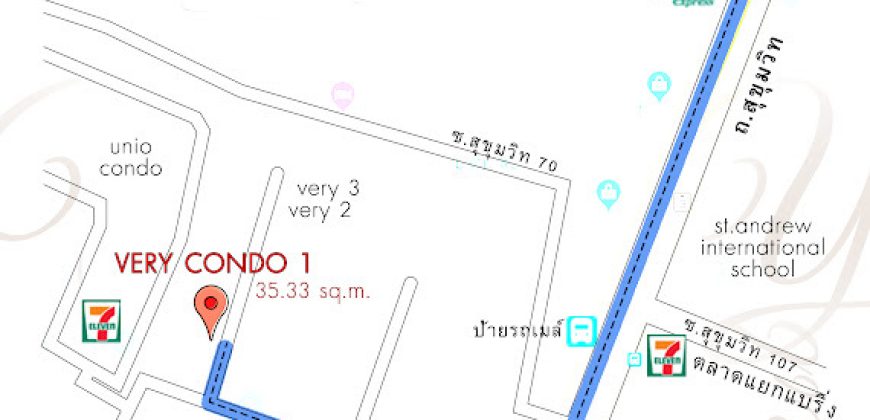 ขาย VERY CONDO สุขุมวิท72 ใกล้ BTS 36ตรม ทำเลดี ตกแต่งสวย เข้าอยู่ได้เลย